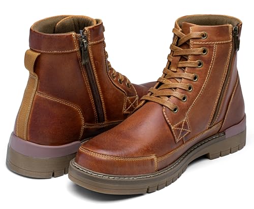 Image of Jousen Mens Boots Casual Motorcycle Boot for Men Chukka Zipper Combat Botas Para Hombre Fashion