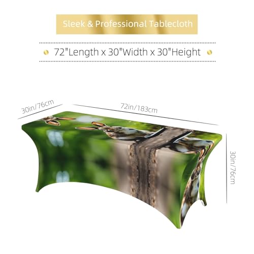 Nappe élasthanne 1,8m extensible et infroissable motif lapin pour buffet