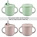 PandaEar 2 Pack Silicone Baby Straw & Snack Cup with 2 Spoons 2 Forks, Dual-Purpose Toddler Training Cups, Pink Green
