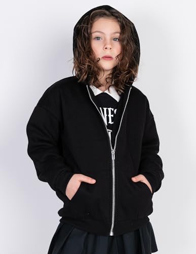 Sweat à capuche doux en molleton rouge veste zippée fillette 8-9 ans