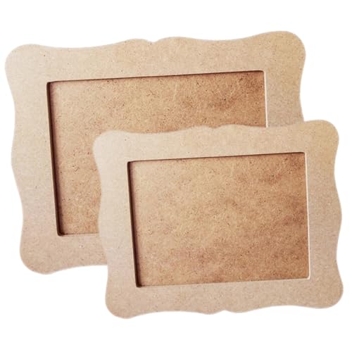 DEARMAMY Cornici per Foto Fai da Te in Legno 2 Pezzi Cornici Artistiche Vuote per Quadrate 6 e 7 Pollici per Attività Creative e Regalo Educativo