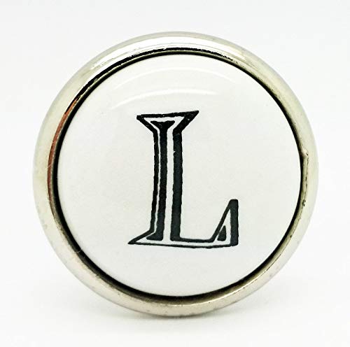G Decor Letter White Monograms Ceramic Door Knobs (L)