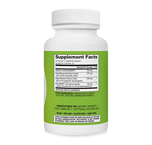 Natures Instincts Joint Care Turmeric Curcumin Bcm-95 Complex | Joint Care Formula | Joint Comfort & Mobility | Boswellia, Ginger, Cherry Extract | Vegetarian | 60 Capsules #TOP1