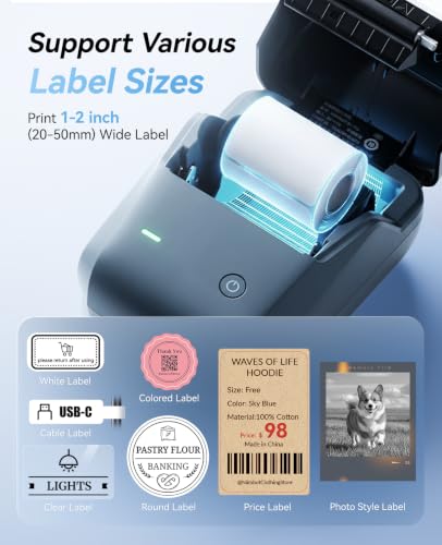NIIMBOT B1 Pro Label Maker with Red & Black Printing, 300 DPI HD Bluetooth Thermal Label Printer for Photos, Scrapbooks, Home, Office Organization, Small Business, Inkless Label Maker with Tape, Blue - Image 4