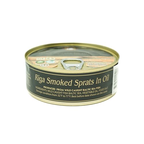 Image of Grilled Catch Smoked Brisling Sardines in Oil - Riga Sprats, Large 8.45 oz