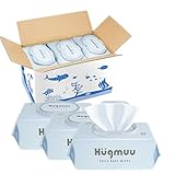 Hugmuu (ハグムー) おしりふき 厚手 おしり拭き 大判 蓋付き お尻拭き 赤ちゃん ベビーワイプ ウェットティッシュ 出産祝い タオルのような厚み 水分99% 720枚(80枚×9個)