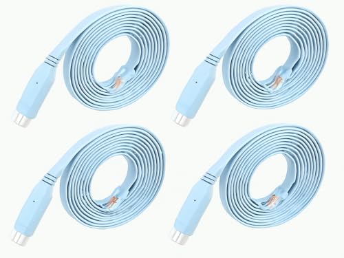 Image of SANCY USB Console Cable 6FT, USB to RJ45 Cable for Configuring Network Devices, Supports Windows OS, Durable and Easy Setup, Blue Color (1.8 Meter) (Pack of 4)