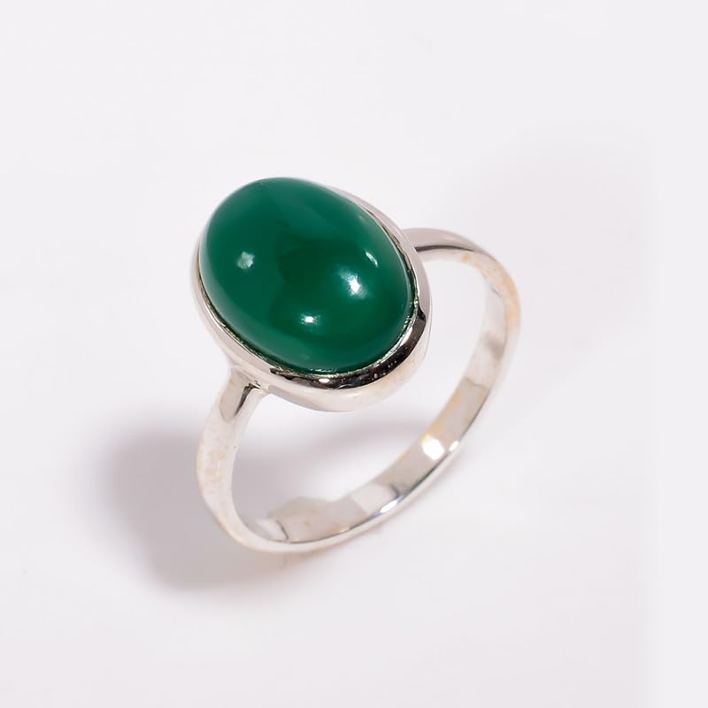 Bague mariage onyx vert argent 925 cadeau idéal de fiançailles mixte