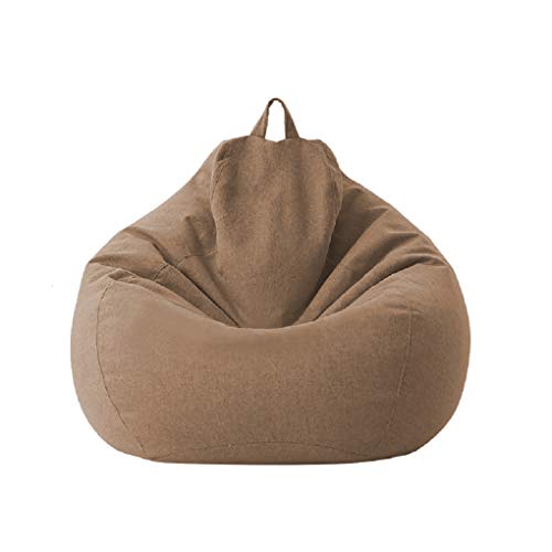 Sillas Grandes de Puf Puff de Color Liso Funda de Sofá Reclinable de Asiento Tumbona Perezosa para Exterior E Interior para Adultos y Niños sin Relleno unda de Puf Pera (marrón, 70 * 80cm)