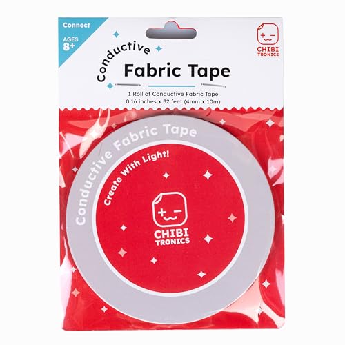 Chibitronics Conductive Fabric Tape roll, 4mm Width, 32 feet/(10m Length)