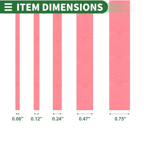 Image of Motoforti Universal Painters Tape Masking Master Tape 0.15cm /0.3cm /0.6cm /1.2cm /1.9cm x 55m Easy Removal Crepe Paper Pink 5 Pcs