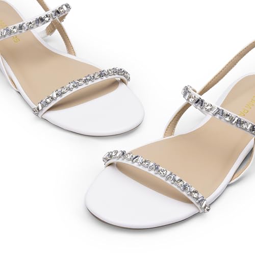 Image of DREAM PAIRS Women's Rhinestone Sandals Open Toe Casual Dressy Sparkly Comfortable Flat Summer Shoes