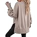 Women Oversized Sweatshirts Thumbhole Long Sleeve Crewneck Sweatshirt Fashion Side Slit Loose Casual Pullover Tops Khaki