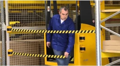 Filet de protection enfant robuste et ruban rétractable jaune de 5m