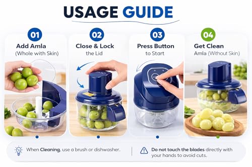 Image of Rechargeable Garlic Peeler Machine | Fruit & Vegetable Peeling | Gift for Wedding & Housewarming | Used for Cherry Tomato Amla, Potato | 50W, 5 Blade Design | Skin Remover for Home Kitchen