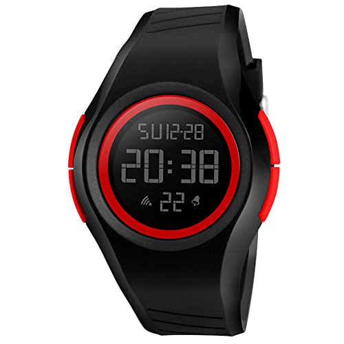 Montre de sport homme étanche 50m avec cadran LED et chronomètre robuste