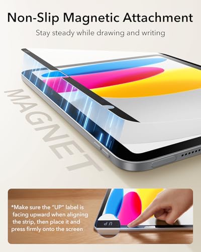 Image of ESR 2 Pack Paper-Feel Magnetic Screen Protector for iPad 11 /10th Generation A16 (11 /10.9 Inch, 2025 /2022), Write and Draw Like on Paper, Detachable and Reusable, Compatible with Tempered Film, Matte