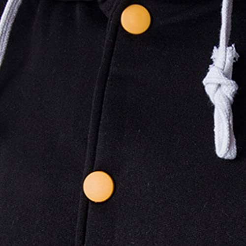 Pull de Noël homme à capuche jaune L avec poches et veste baseball décontractée