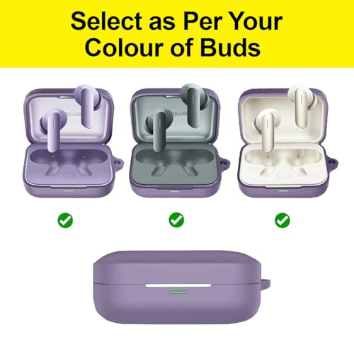 Image of Soft Silicone Case Cover Compatible for Realme Buds Air 7 | 7 Pro (Lavender Purple)