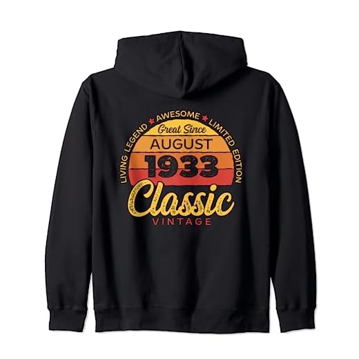 Cumpleaños 90 Años Agosto 1933 Retro Vintage Bday Classic Sudadera con Capucha