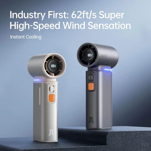 Image of JisuLife Handheld Fan Ultra1, 9000mAh Portable Handheld, 100000 RPM Electric Air Duster, 20m /s Dry Blower, 100 Speed Gears Turbo Fan Digital Display, Rechargeable Compressed Air Duster - Dark Grey