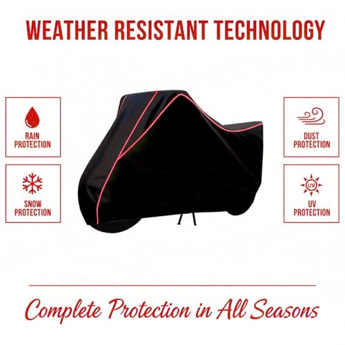Image of PUBAMALL Classic 100% Water Resistance Splendor Plus XTEC Bike Cover | Taffeta Body Cover for Rain & Sun | UV Protection, Dustproof, Scratch Resistant, Windproof, Heat Resistant, Vehicle Specific Fit