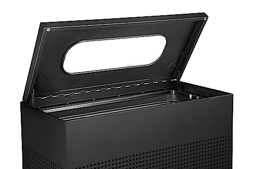 Image of Rubbermaid Commercial Products Silhouette Large Rectangle Trash Can, 22.5 Gal, Black, Indoor for Offices /Hotel Lobbies /Front Desk