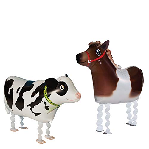 Walking Animal Balloons Horse and Cow Balloon Air Walkers, Kids Farm Animal Theme Birthday Party Sup - //coolthings.us