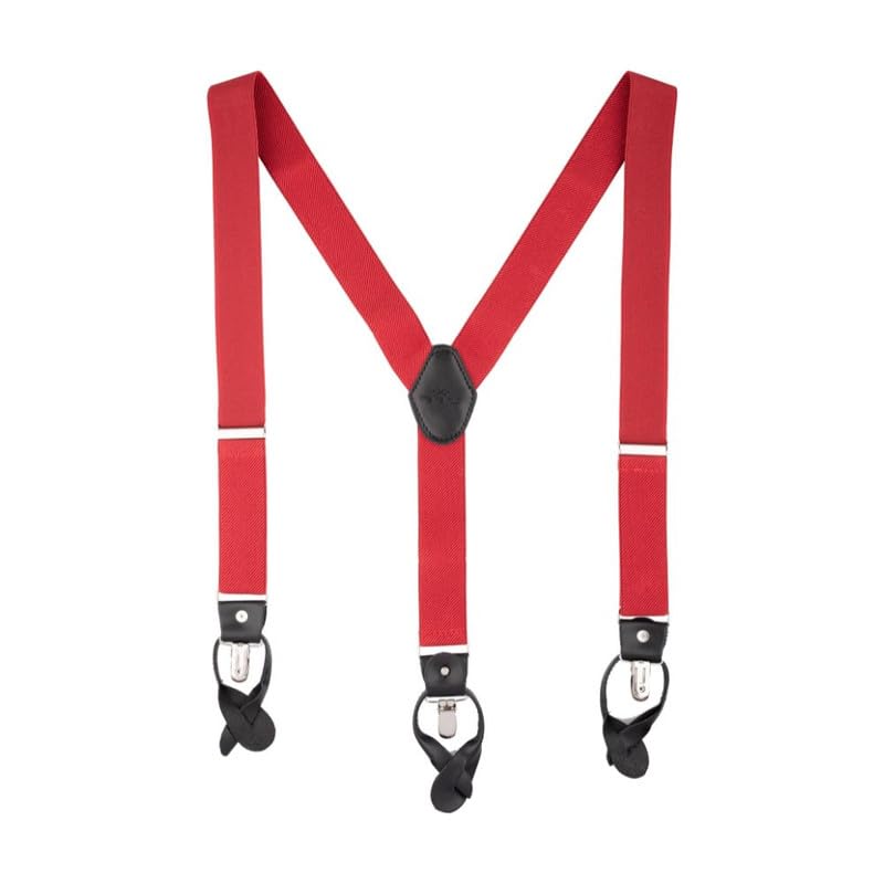 Image of The Tie Hub Button Suspenders for Men | Gentry Button-On Y-Back Elastic Braces | Adjustable 1.25 Inch | Formal Wedding