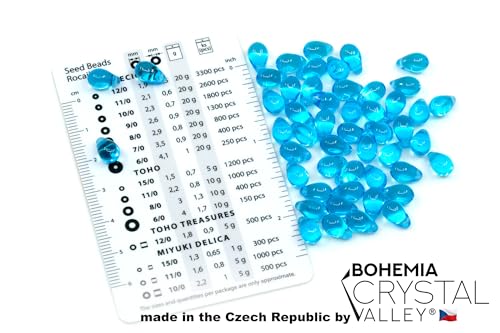 Czech 50-Piece Glass Beads, 6x9mm, Teardrop Aqua Blue Transparent - Image 2