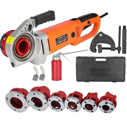 ylpddmm Máquina Roscadora de Tubos,Enhebrador eléctrico de Tubos de 2000W/2300 W,Roscadora Manual para roscadora eléctrica de Tubos,4/6 Matrices, con Trinquete 25 RPM,6heads