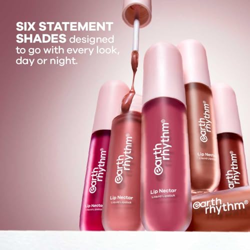 Image of Earth Rhythm Lip Nectar Matte Liquid Lipstick, Weightless, Never Drying, No Mineral Oil 5g - Caramel