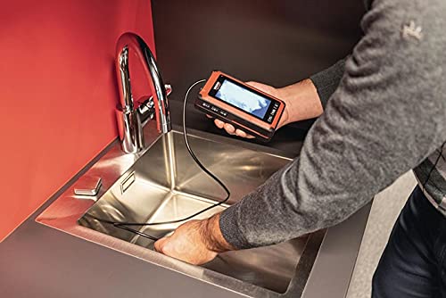 WALTER Multifunktionskamera 5-in-1, Endoskopkamera, Entfernungsmesser, Temperaturmesser, integrierte Schwanenhalsverlängerung, hochauflösendes Farbdisplay, Aufbewahrungstasche, LED-Arbeitslicht, Laser