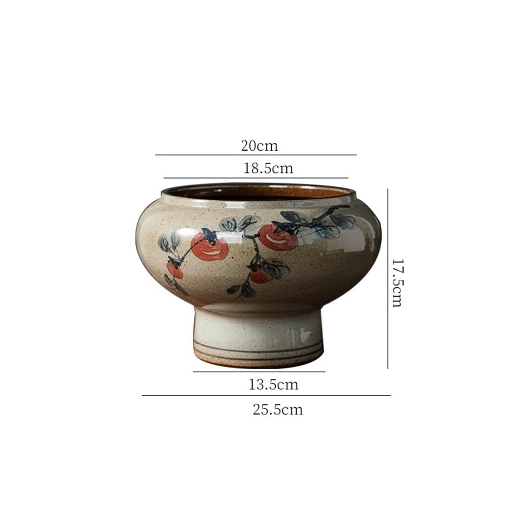 doniczka Doniczka ceramiczna Jingdezhen w stylu chińskim, ręcznie malowana, duża, wysoka, podstawkowa, doniczka na kwiaty, zielona do użytku domowego