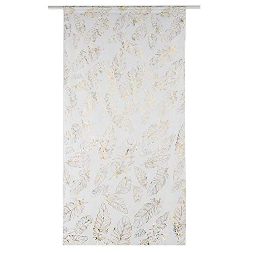 Rideau Voilage, Rideaux de Rideau de Porte de Fenêtre en Tulle pour Salon Chambre Café (doré)