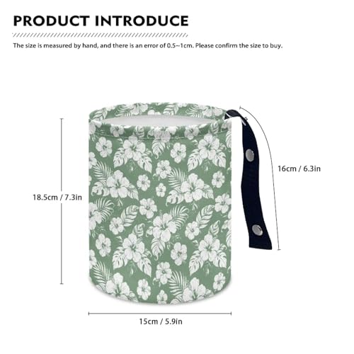 Image of Tropical Floral Car Trash Can Collapsible Accessories Trash Can of Cars, Easy to Clean Car Garbage Accessory Car Interior Decoration