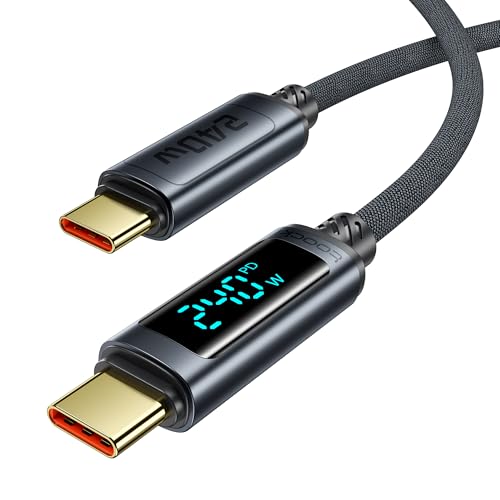 toocki Cable USB C a USB C 240W, 1M Carga Rápida PD 3.1 con Pantalla LED Dinámica y E Marker, Compatible con MacBook/iPhone 17 Pro Max/16 Pro Max/15 Series/Carplay