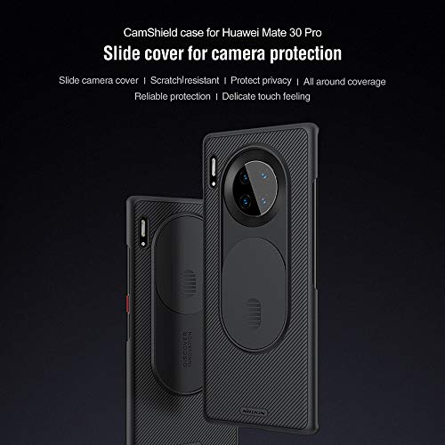 Image of Nillkin Polycarbonate Case for Huawei Mate 30 Pro /Mate 30 Pro 5G (6.53 inch Inch) Camshield Camera Close & Open Case Protect Black Color Pc Finish