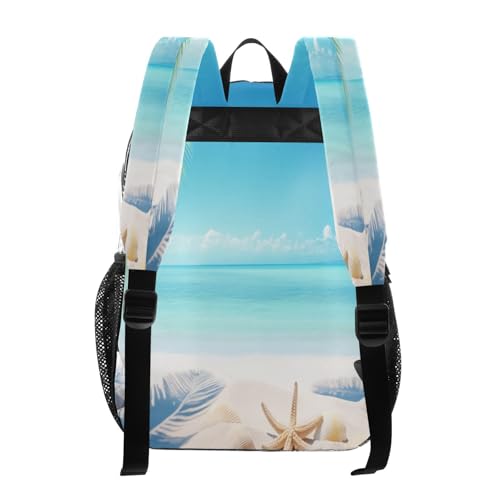 Sunny Beach Clear Backpack - Stadium Approved Large 15.7-inch Waterproof Transparent Bag for Sports, Concerts, Work, Travel#2123