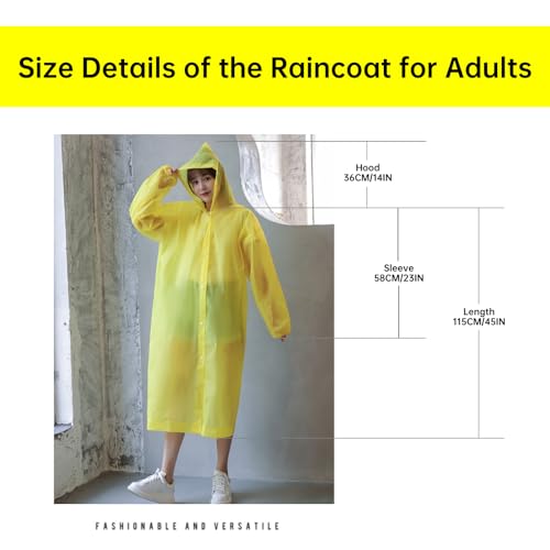Rain Ponchos for Adults Reusable, Portable Raincoat with Hood, 2-Pack Rain Coat for Emergency2