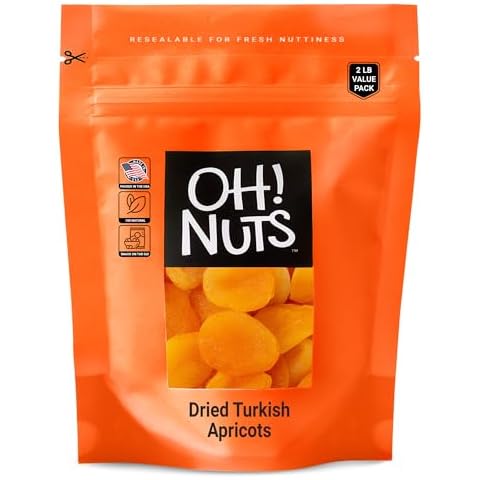 Dried Apricots Turkish | 2 lb - Dried Fruit | No Sugar Added | Dehydrated Fruit Bites | Packed in New York Zip-Seal Bag for Exceptional Freshness by Oh Nuts Cover