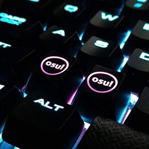 HFSECURITY Costom Backlight Keycaps for Cherry Keyboard Mechanical Keyboard Gaming OSU Keypads 2 Pcs (Black)