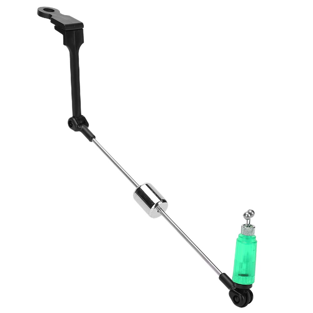 equlup Fishing Bite Indicator Kit, Fishing Bite Alarm Signal Device Hanger Swing Bite Indicators European Alarms with Light for Fishing Rod (Green)