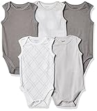Hanes Ultimate Baby Flexy 5 Pack Sleeveless Bodysuits (Tanks), Grey Fun, 0-6M