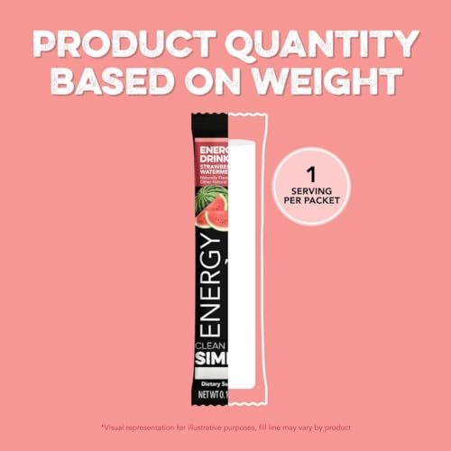 Clean Simple Eats Strawberry Watermelon Energy Drink Mix, with 100mg Caffeine (10 Servings)