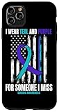 I Wear Teal Purple For Someone I Miss Suicide Awareness Flag Case for iPhone 11 Pro Max