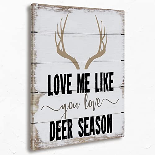 Image of Love Me Like You Love Deer Season Canvas Wall Art Prints,Gift for Couples Paintings Prints,11x14 inches Artwork For Wedding Anniversary Themed Decor Farmhouse Bedroom Living Room Home Decorations