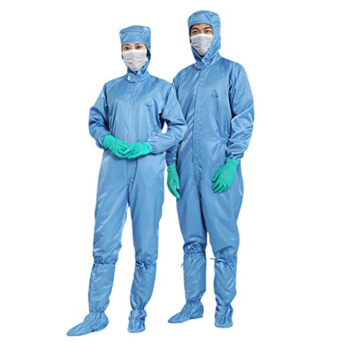Non-Disposable Protective Coverall Suit Anti-Dust Non-Porous Isolation Clothing Blue