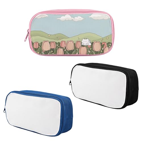 Framendino, Pacote com 3 bolsas de maquiagem sublimação, estojos de cosméticos para impressão DIY