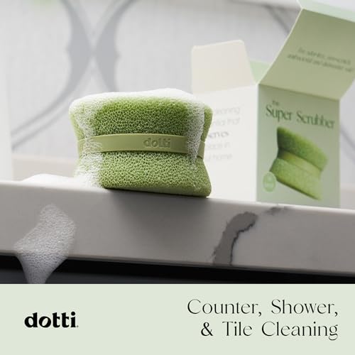 Image of Dotti Super Scrubber Silicone Sponge - Odor-Free, Non-Scratch, Fast-Drying, and Dishwasher-Safe Dish Scrubber - Also for Showers, Tile, and Counters - 3 Pack, Sage